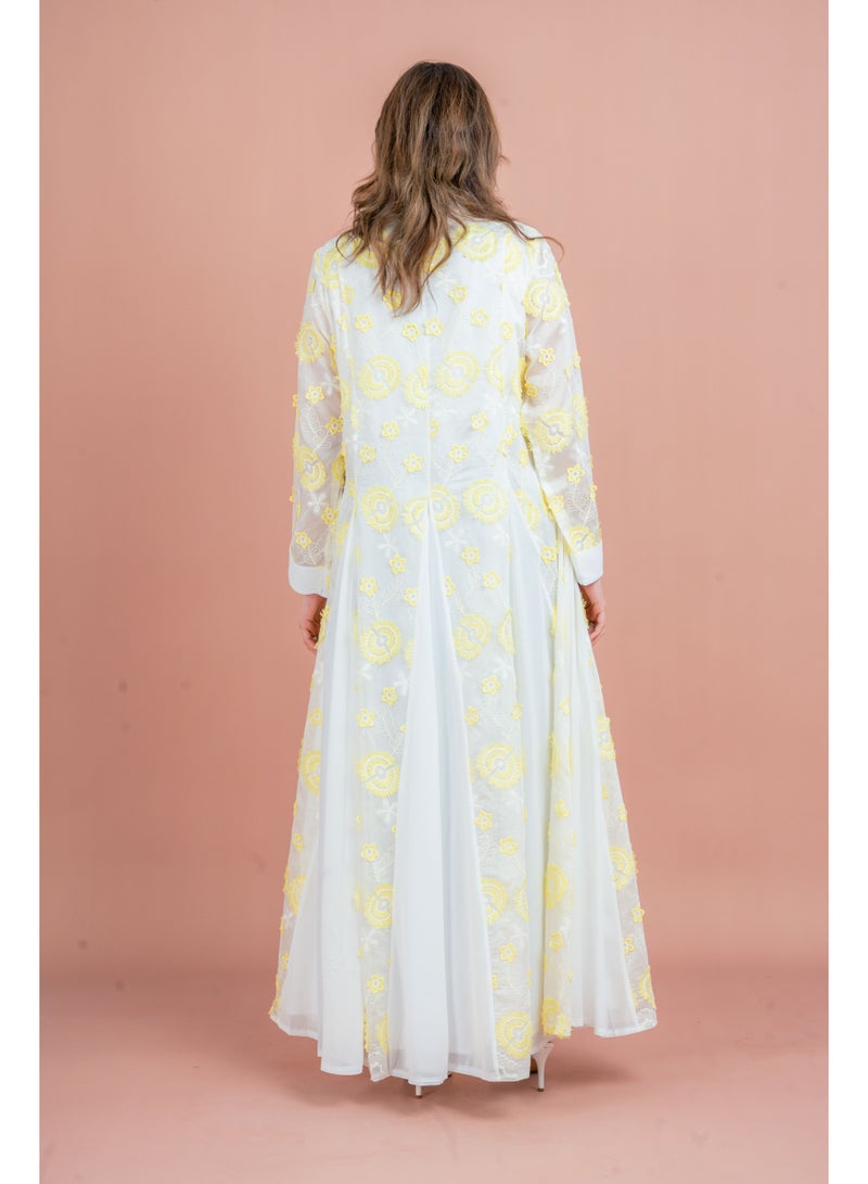 اكسا جلابية مطرزة بالزهور - Image 3