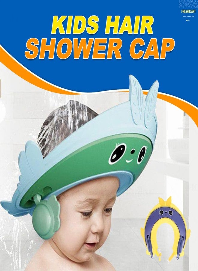FreshDcart FDCA674 Kids Shampoo Eyes Ear Protection Hair Cap Safe Soft Bathing Baby Shower Cap with Adjustable Baby Bath Head Cap For Toddler,Baby,Kids,Children (Multicolor,Pack of 1) - Image 3