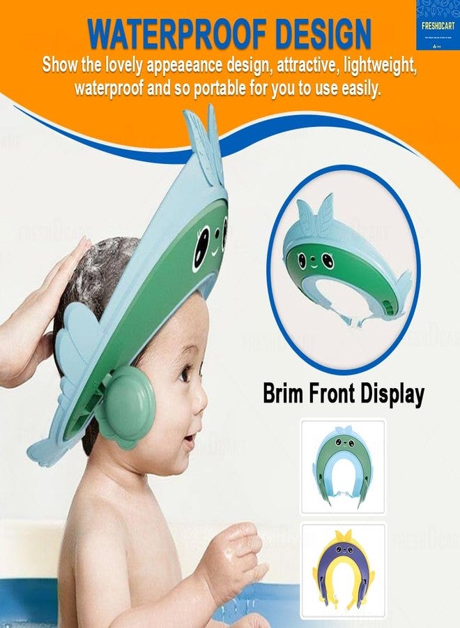 FreshDcart FDCA674 Kids Shampoo Eyes Ear Protection Hair Cap Safe Soft Bathing Baby Shower Cap with Adjustable Baby Bath Head Cap For Toddler,Baby,Kids,Children (Multicolor,Pack of 1) - Image 5
