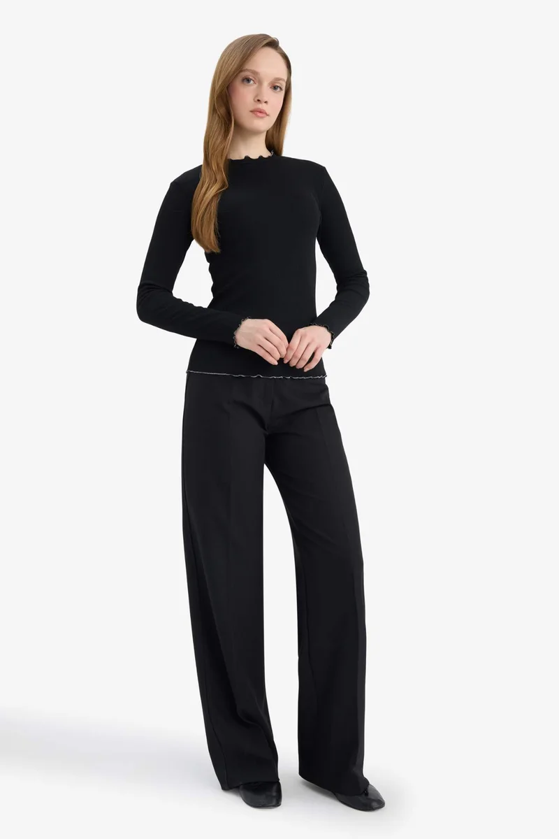 ديفاكتو Ribbed Knit Long Sleeve Tunic