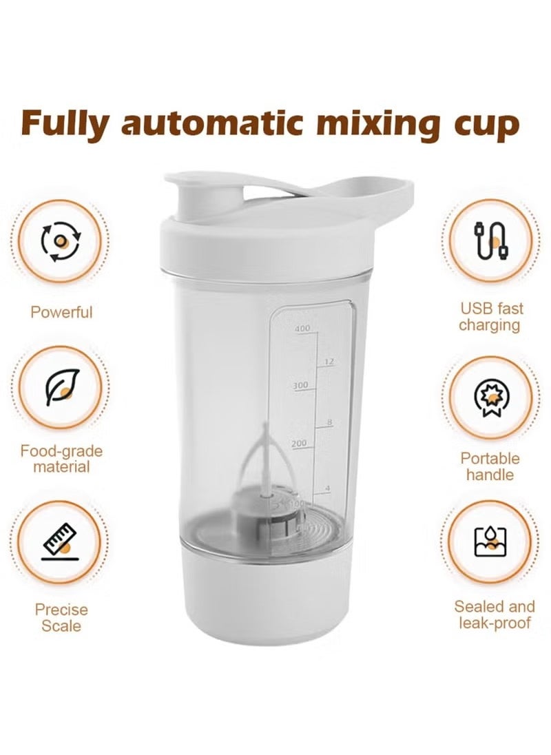 Arabest - Electric Protein Shaker Bottle - USB Rechargeable Mixer Cup for Shakes and Meal Replacements, BPA-Free Tritan, 13.5oz (White) - Image 1