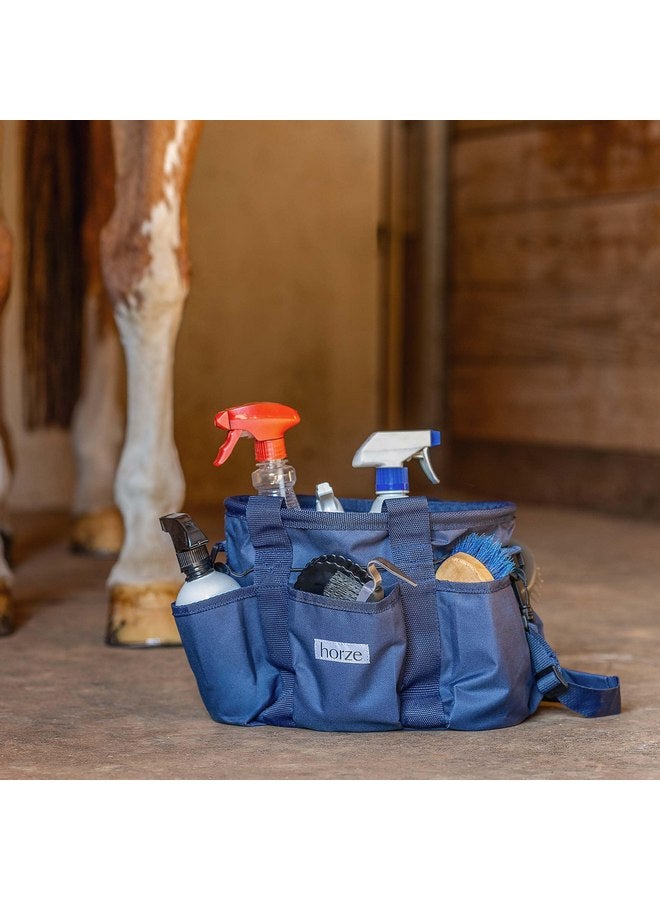هورز حقيبة هورز للعناية بالخيول والكلاب مع حزام كتف و6 جيوب للمستلزمات | 12 بوصة × 8 بوصة × 9 بوصة - أزرق داكن - مقاس واحد - Image 2