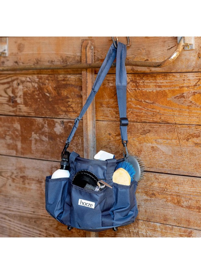 هورز حقيبة هورز للعناية بالخيول والكلاب مع حزام كتف و6 جيوب للمستلزمات | 12 بوصة × 8 بوصة × 9 بوصة - أزرق داكن - مقاس واحد - Image 1