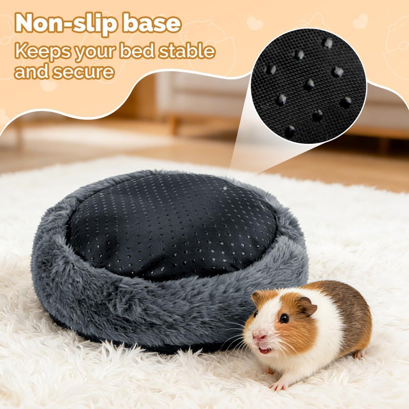 Rainflow Plush Guinea Pig Hideout Bed - Warm Cozy Small Animal Cave Accessories with Stable One-Piece Design, Washable Hamster Bed Hideaway for Guinea Pig,Little Bunny,Hedgehog Cage Indoor (Grey) - Image 5