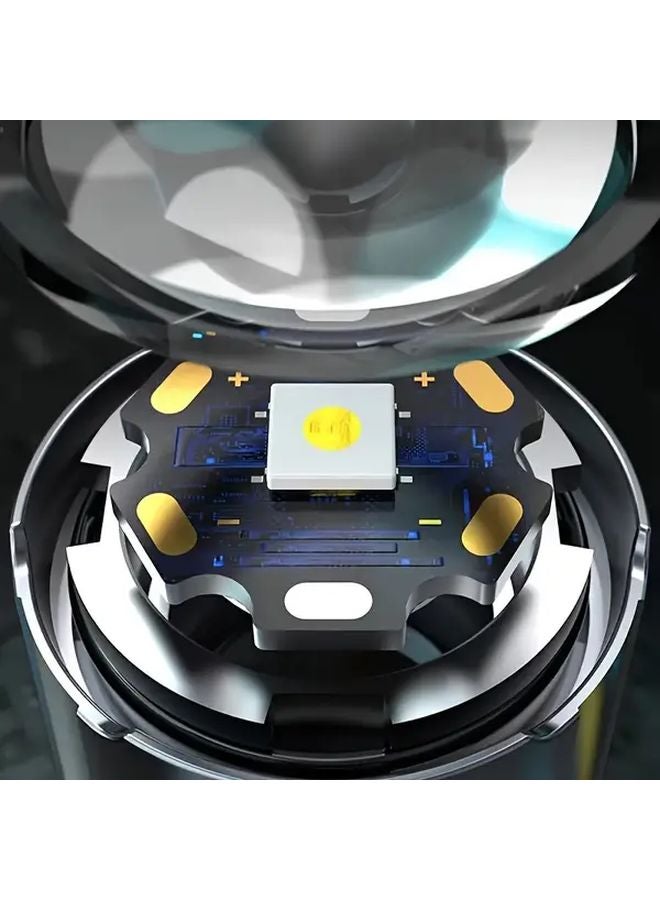 B Black USB C Rechargeable LED Flashlight 1200mAh 18650 Lithium Battery Digital Display - Image 4