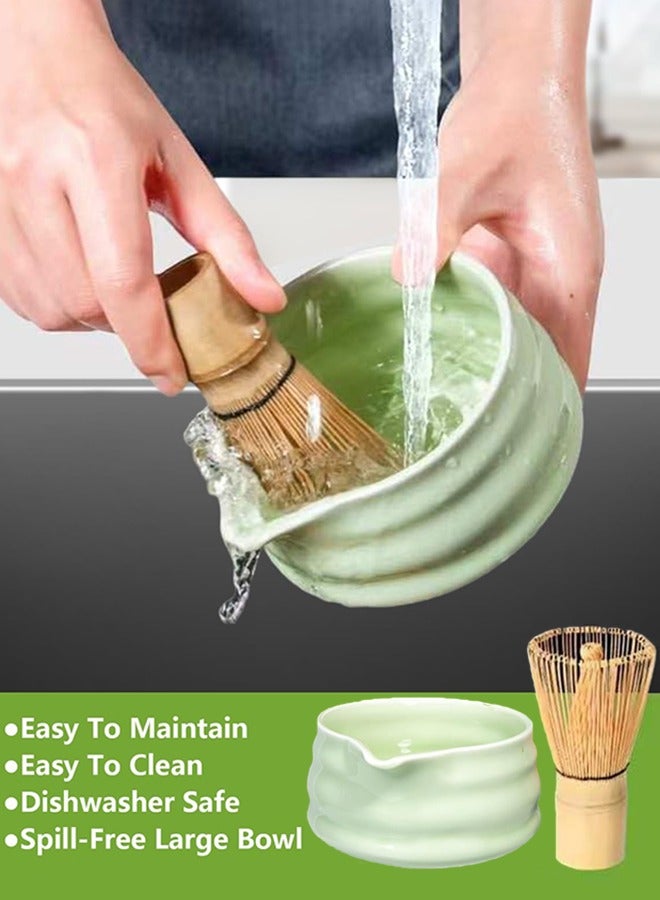 جارلو Maccha مجموعة وعاء ، Maccha صنع عدة ، وعاء مع ملعقة ، غربال ، خلاط السيراميك ، ملعقة مسحوق الشاي الياباني دخول أداة هدية الحفل ( 7 مجموعات ) - Image 3