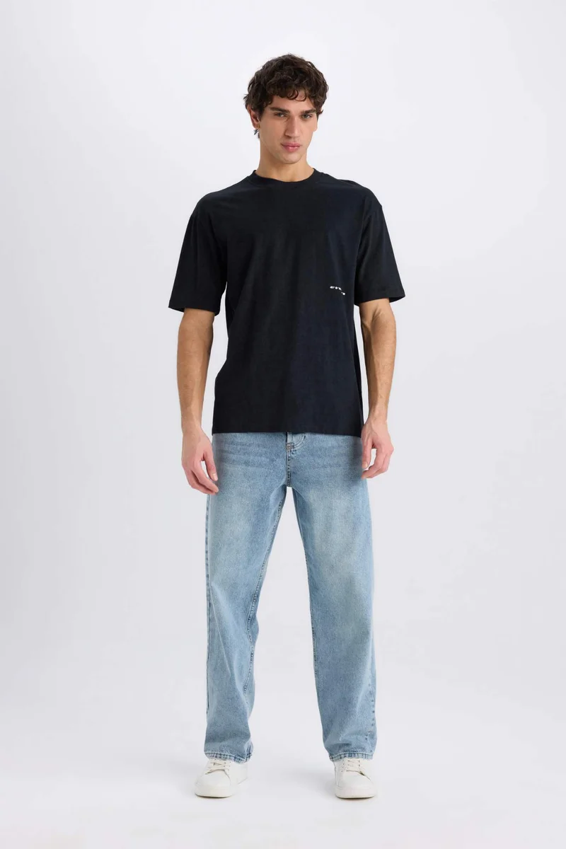 DeFacto Boxy Fit Crew Neck Printed Short Sleeve T-Shirt