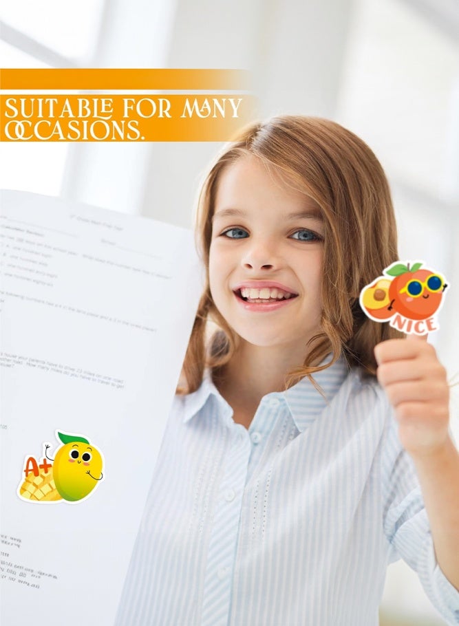 SHABILI Scratch And Sniff Reward Stickers For Kids 300PCS Fruit Scented Classroom Incentive Stickers, Paper Material Smell Stickers for Teachers Students School Rewards Behavior Chart Supplies, Party Favor Craft Scrapbooking Decorations - Image 2
