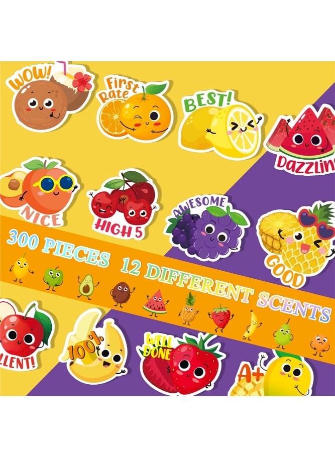 SHABILI Scratch And Sniff Reward Stickers For Kids 300PCS Fruit Scented Classroom Incentive Stickers, Paper Material Smell Stickers for Teachers Students School Rewards Behavior Chart Supplies, Party Favor Craft Scrapbooking Decorations - Image 4