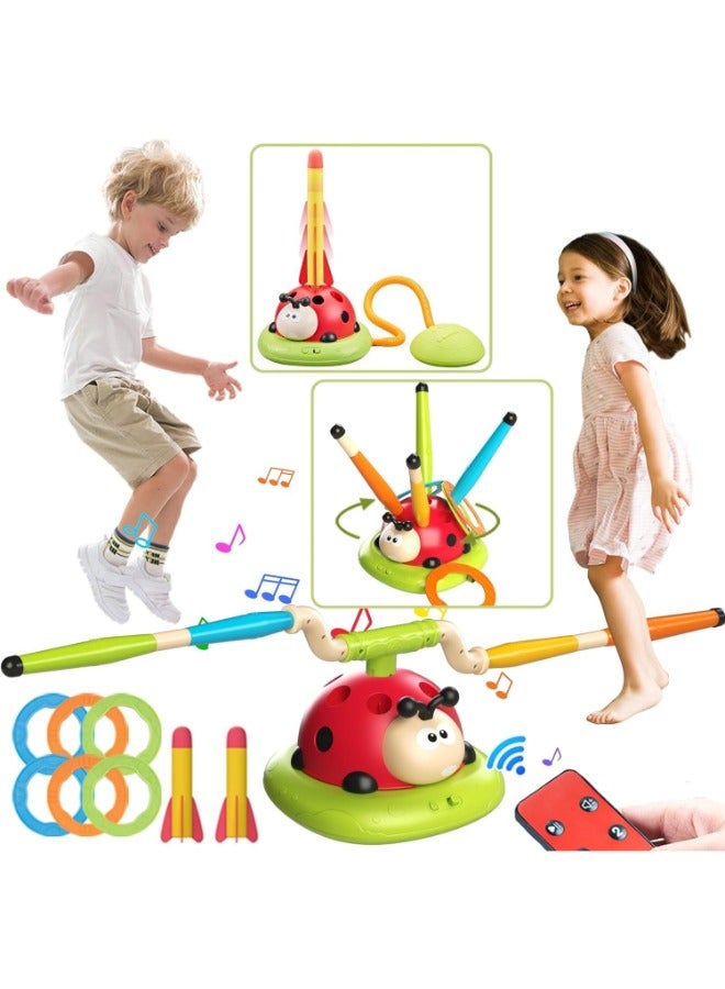 TOY GARDEN 3-in-1 Outdoor & Indoor Toy Set for Kids – Musical Jump, Ring Toss Game & Rocket Launcher – Fun Learning Toy for Ages 3+ - Image 1