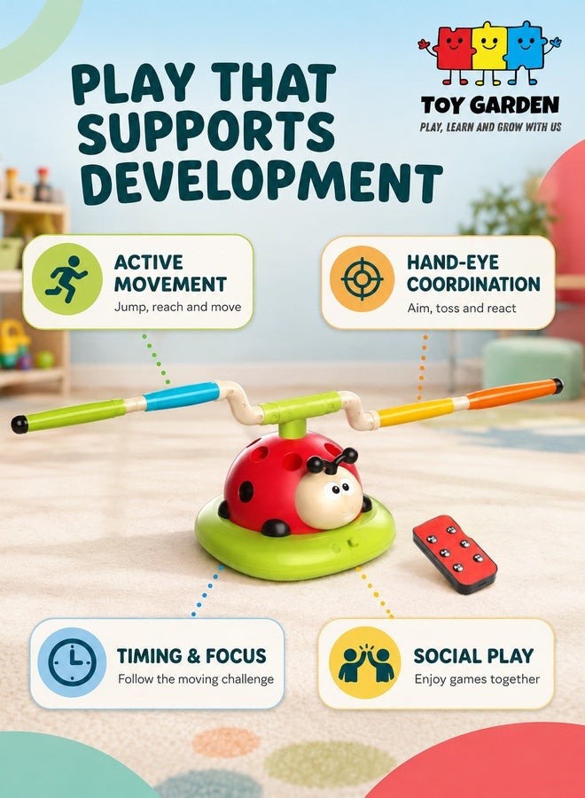 3-in-1 Outdoor & Indoor Toy Set for Kids – Musical Jump, Ring Toss Game & Rocket Launcher – Fun Learning Toy for Ages 3+ - Image 3