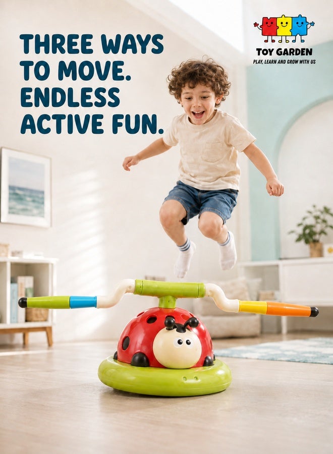 3-in-1 Outdoor & Indoor Toy Set for Kids – Musical Jump, Ring Toss Game & Rocket Launcher – Fun Learning Toy for Ages 3+ - Image 1