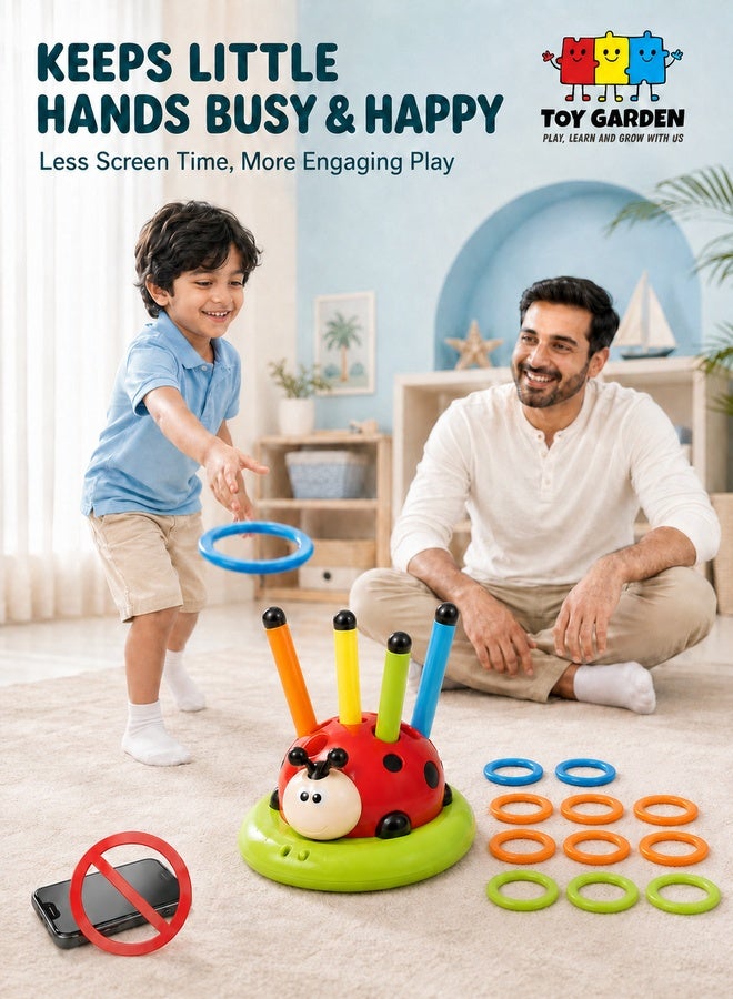 3-in-1 Outdoor & Indoor Toy Set for Kids – Musical Jump, Ring Toss Game & Rocket Launcher – Fun Learning Toy for Ages 3+ - Image 2