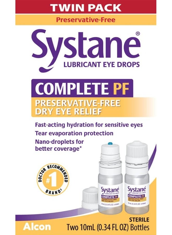 Systane Systane COMPLETE PF Multi-Dose Preservative Free Dry Eye Drops 20ml (Pack of 2 – 10mL bottles)  - Image 2