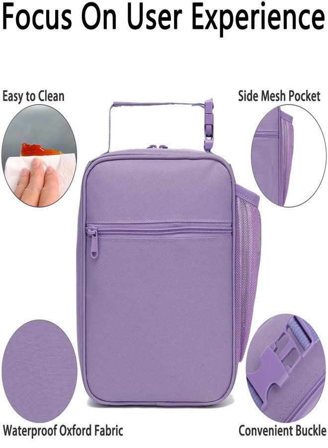 GYEUKHAM Insulated Lunch Bag for Women Girl Teen large Insulated Kid Lunch Bag,Large Reusable Cute Cooler Bag for School Work Picnic,Purple Alphabet - Image 4