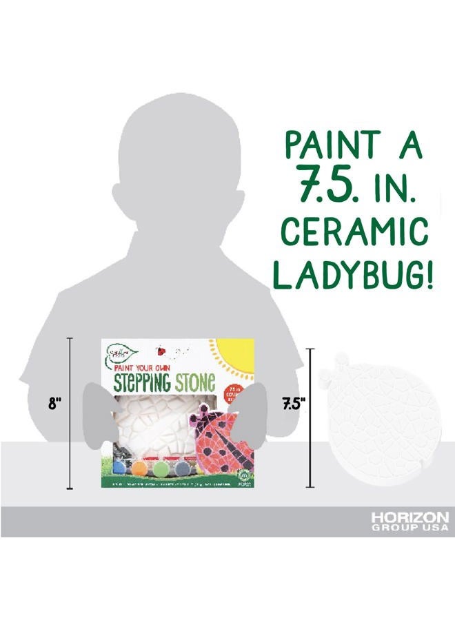 Creative Roots DIY Ladybug Stepping Stone Kit, Ages 6+, Includes 7-Inch Ceramic Stepping Stone & 6 Vibrant Paints - Image 5