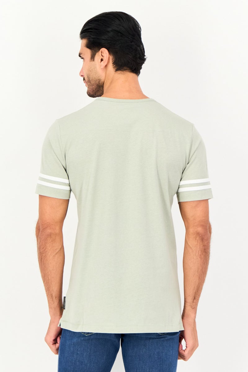 French Connection Men Crew Neck Short Sleeve Brand Logo T-Shirt, Sage Green - Image 3