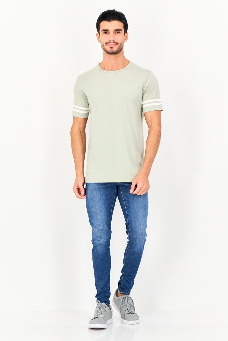 French Connection Men Crew Neck Short Sleeve Brand Logo T-Shirt, Sage Green - Image 4