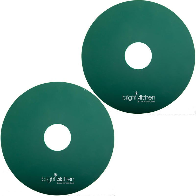 2 Silicone FLAT Dehydrator Sheets fits Nesco NON-Toxic Round Dehydrators Circle Mat Liner ReUsable Flexible Non Stick - 2 FLAT Sheets