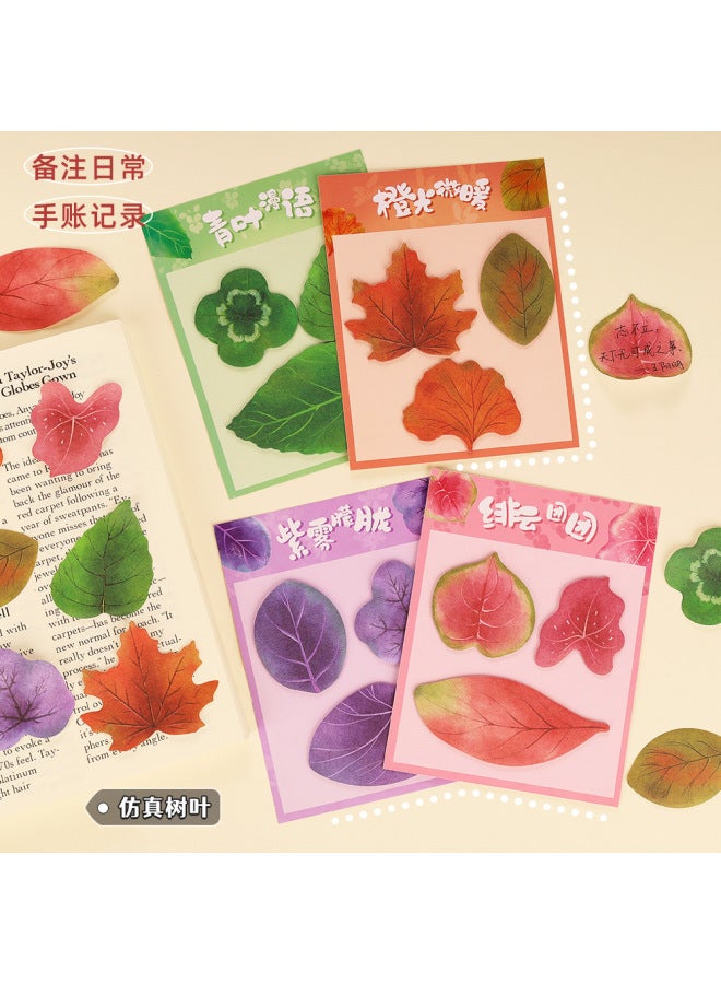 HELPS Creative Simulation Leaf Combination Post-it Notes Cute Student Leaf Note Paper Small Fresh Maple Leaf Message N Times - Image 2