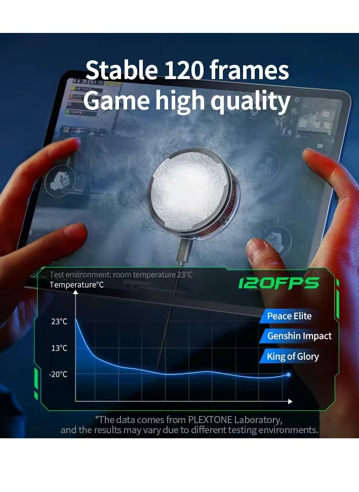 Plextone - Plextone EX3 PRO Cooling Fans with RGB Lighting Portable Cooler for Mobile Phones iPad with Semiconductor Phone Cooling for Gaming - Image 1