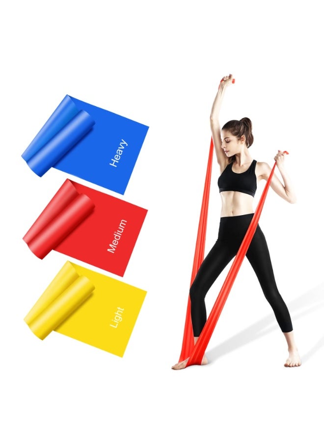 LumsAura Resistance Bands Set, [Set of 3] 1.5M/4.9ft Skin-Friendly Exercise Bands with 3 Resistance Levels,Workout Resistance Bands Set for Women Men,Ideal for Strength Training,Yoga,Gym,Pilates,Fitness  - Image 1