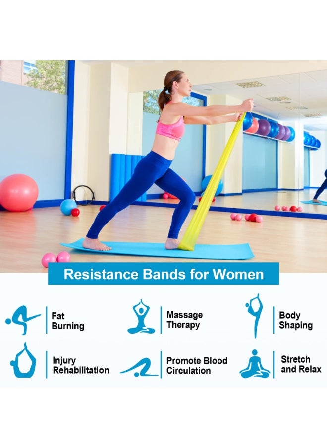 LumsAura Resistance Bands Set, [Set of 3] 1.5M/4.9ft Skin-Friendly Exercise Bands with 3 Resistance Levels,Workout Resistance Bands Set for Women Men,Ideal for Strength Training,Yoga,Gym,Pilates,Fitness  - Image 2