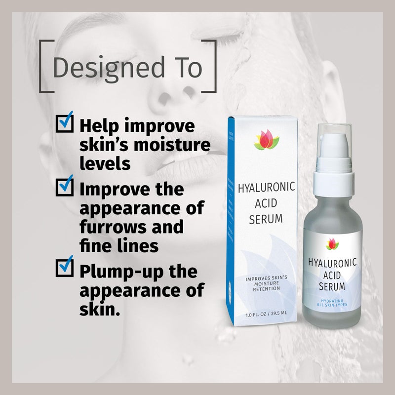 Reviva Labs Hyaluronic Acid Serum for Face and Neck - Moisturizing, Nourishing, and Hydrating Serum Acido Hialuronico - Face Serum for Women, 1 Fl Oz - Image 3