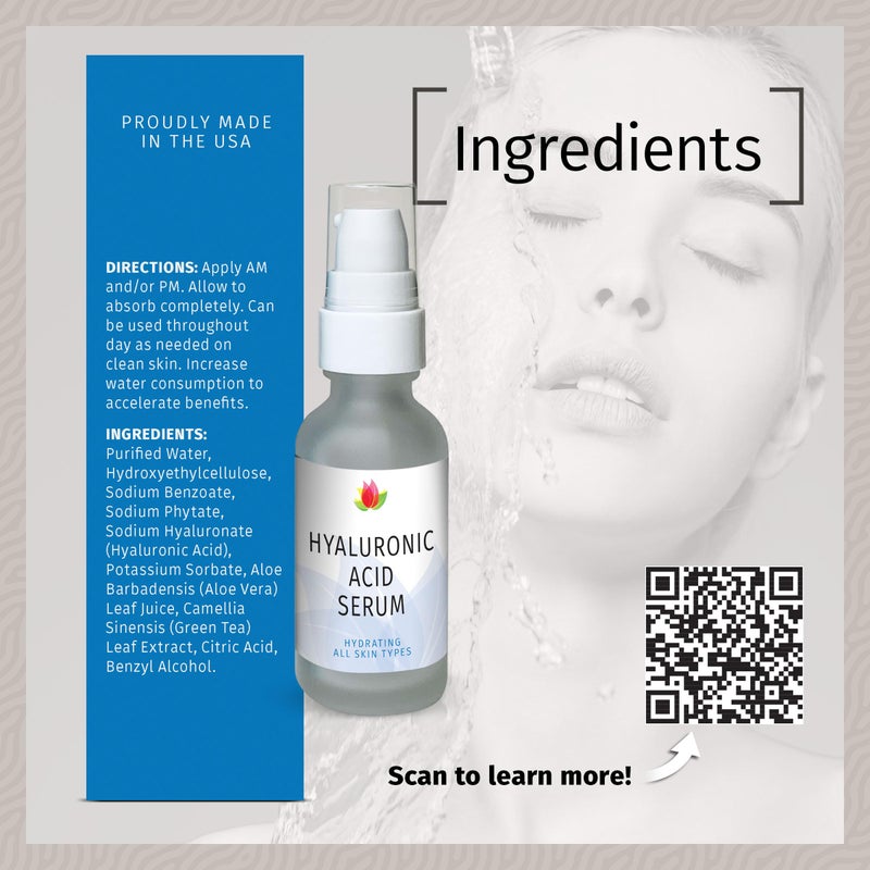 Reviva Labs Hyaluronic Acid Serum for Face and Neck - Moisturizing, Nourishing, and Hydrating Serum Acido Hialuronico - Face Serum for Women, 1 Fl Oz - Image 5