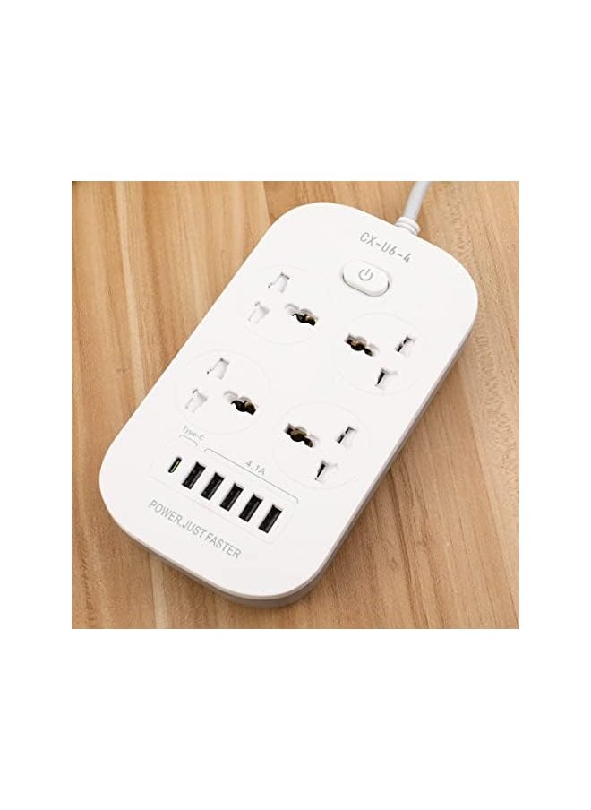 PROMASS promass Power Strip Surge Protector with USB- Extension Cord Flat Plug with Widely 4 AC Outlet and 5 USB + 1 PD port, Small Desktop Station with 6 ft Power Cord, Compact Socket (4G5U1PD-U6)  - Image 2