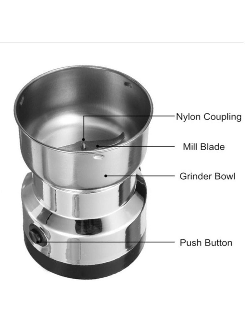 Denx A 150-Watt Electric Grinder For Grinding Coffee And Grains, With Four Sharp Blades And A Capacity Of 300 Ml - Image 2