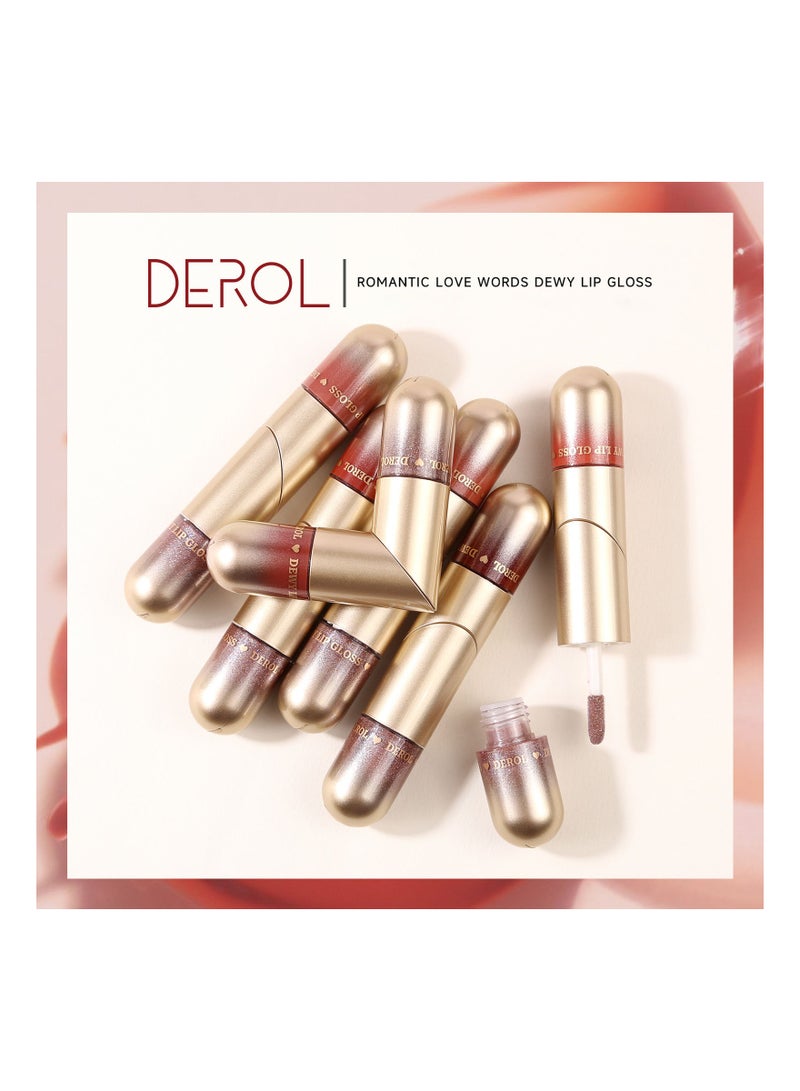 DEROL Lip Gloss Plumper Hyaluronic Acid High Shine Super Shine Non-Sticky Color Lips Stain Oil Liquid Lipstick Glaze Glitter Lifter Long Lasting Waterproof Moisturizing for Women Girls  - Image 5