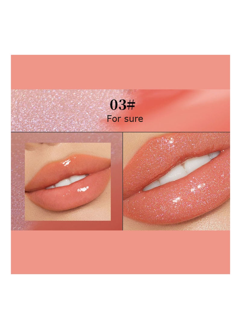 DEROL Lip Gloss Plumper Hyaluronic Acid High Shine Super Shine Non-Sticky Color Lips Stain Oil Liquid Lipstick Glaze Glitter Lifter Long Lasting Waterproof Moisturizing for Women Girls  - Image 2