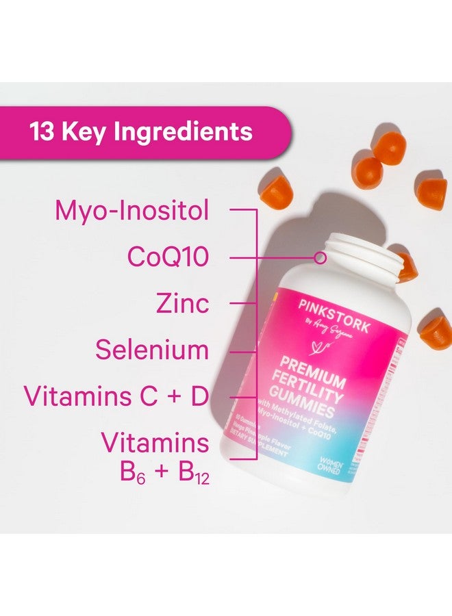 Pink Stork Premium Fertility Gummies for Women - Prenatal Conception Supplements for Her with Inositol, CoQ10, Folate and Vitamins to Support Hormone Balance, Ovulation + Menstrual Cycle, 60 Gummies - Image 3