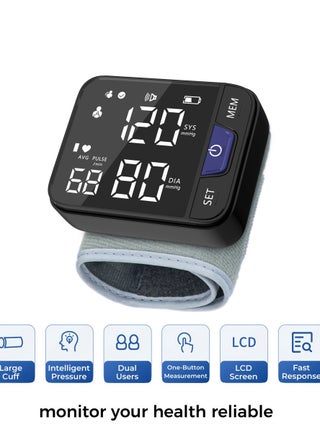 Rechargeable LCD Digital Display Wrist Blood Pressure Monitor Cuff Blood Pressure Tester Dual 99 Readable Memory Large Display Voice 3 Color Background Heart Rate Automatic Blood Pressure Monitor - pzsku/Z7ECDA3961D4567FDF89EZ/45/_/1718855944/c381b80d-1c55-4c53-812d-e98974700d7b