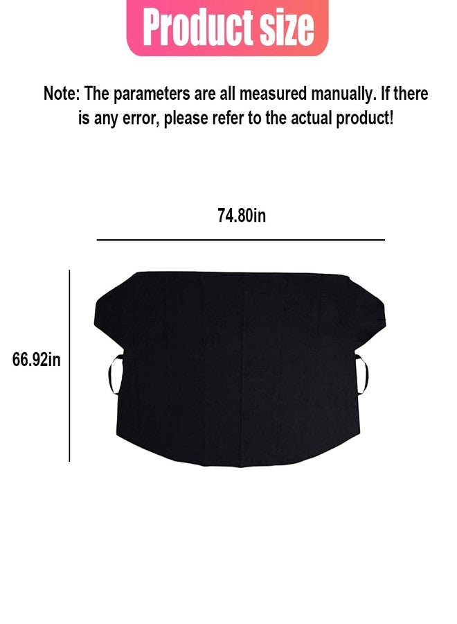UHANBUT Car Front Windshield Snow Ice Cover, Oxford Waterproof Auto Sun Shade, 74'' × 66'' Vehicle Windproof Protect Cover, Winter Frost Automotive Exterior Accessories for SUV, Sedan, Truck (Front) - Image 2