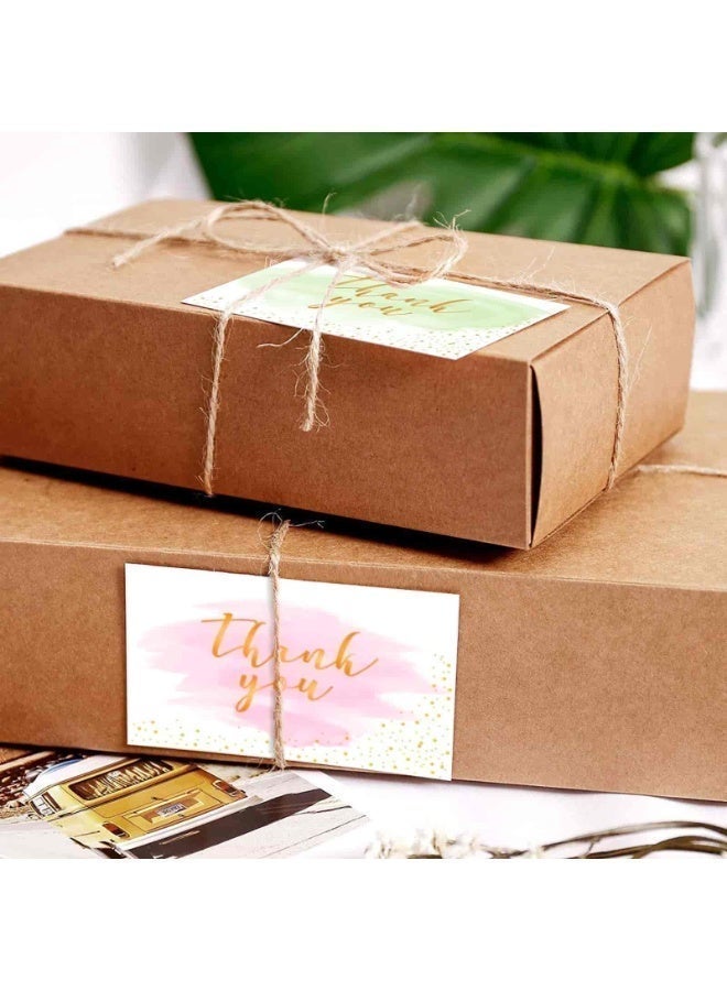 Aideli Thank You Cards Pack of 12 – Gold Foil Watercolor Design, Blank Inside Greeting Cards for Wedding, Birthday, Business, Friends & Family - Image 3