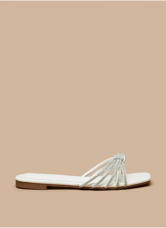 Flora Bella By Shoexpress Women's Embellished Slip-On Sandals With Knot Detail Ramadan Collection