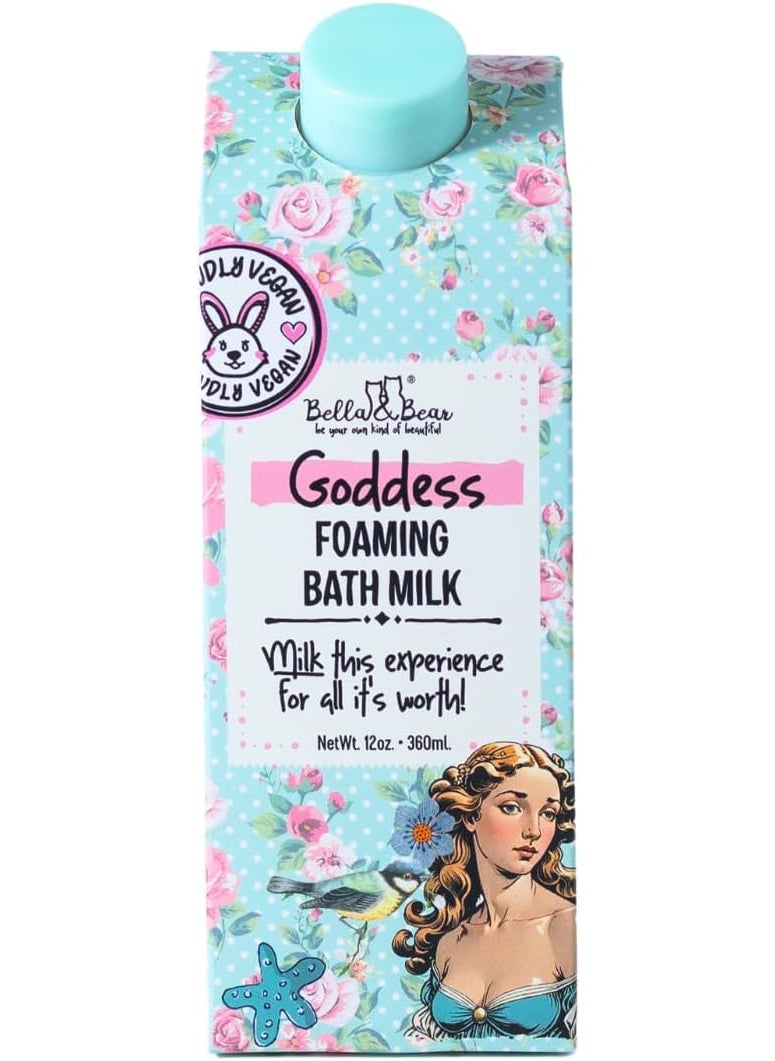 Bella and Bear Bella  Bear Goddess Foaming Bath Milk  Gift for Women  Teens  Tweens  Vegan 12 oz 