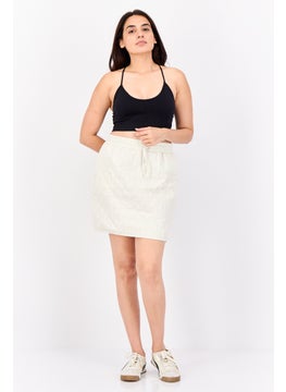 PIECES Women Quilted Mini Skirts, Beige  - Image 4