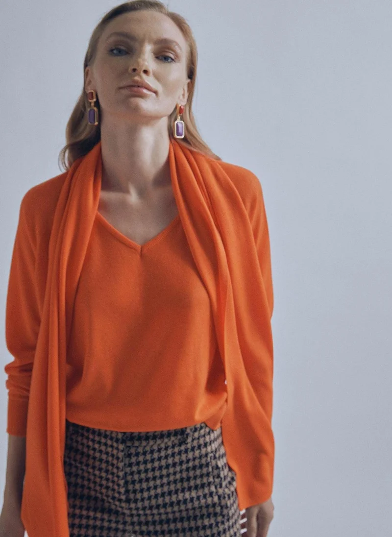 Lola Casademunt Knit sweater with scarf detail