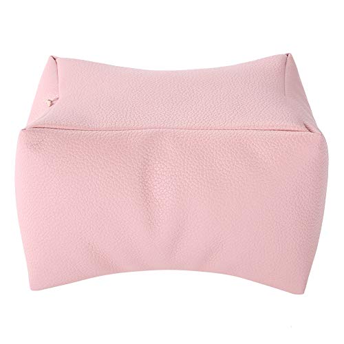 Salmue Manicure Hand PU Leather, Multi-Use Hand & Foot for Nail Art Table Soft Arm Rest Salon Nail Care Waterproof Design for Home Spa, Pink - Image 1