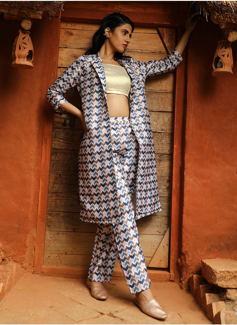 QISSA Women's Forest Green Ethnic Block Co-Ord Set