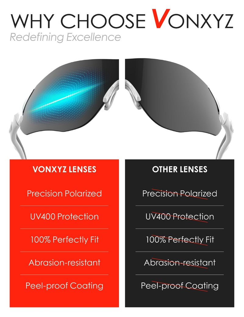 Vonxyz Lenses Replacement for Oakley Flak 2.0 OO9295 Sunglass - Stealth Black Polarized - Image 4