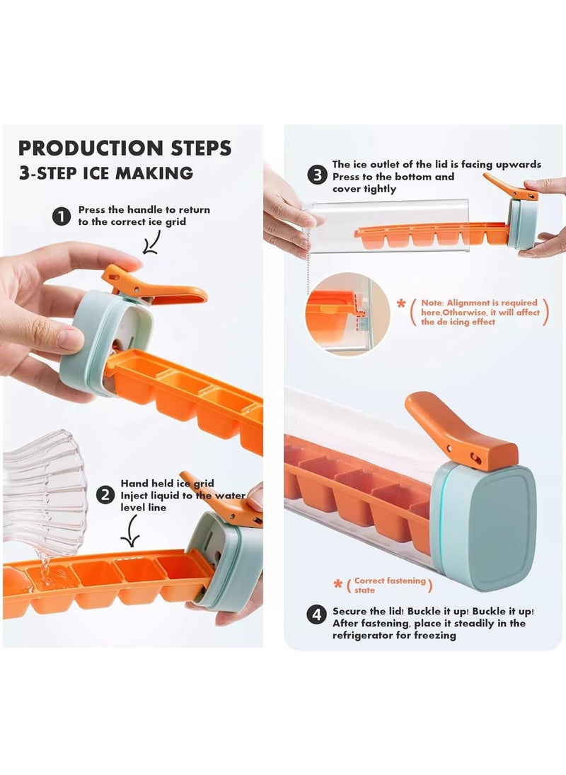 Generic - Ice Cube Tray, One Press Drop Ice Cube Off, One Hand Deicing Ice Molds, 6 Square Ice Cube Mold for Ice Drink, Juice, Whiskey, Cocktail, ice cube maker - Image 1