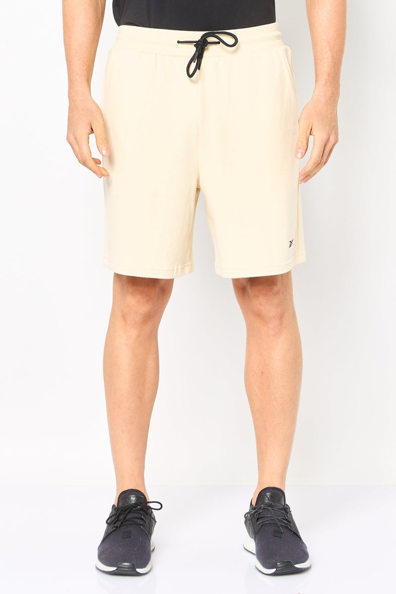 Reebok Men Sportswear Fit Training French Terry Shorts, Beige - Image 1