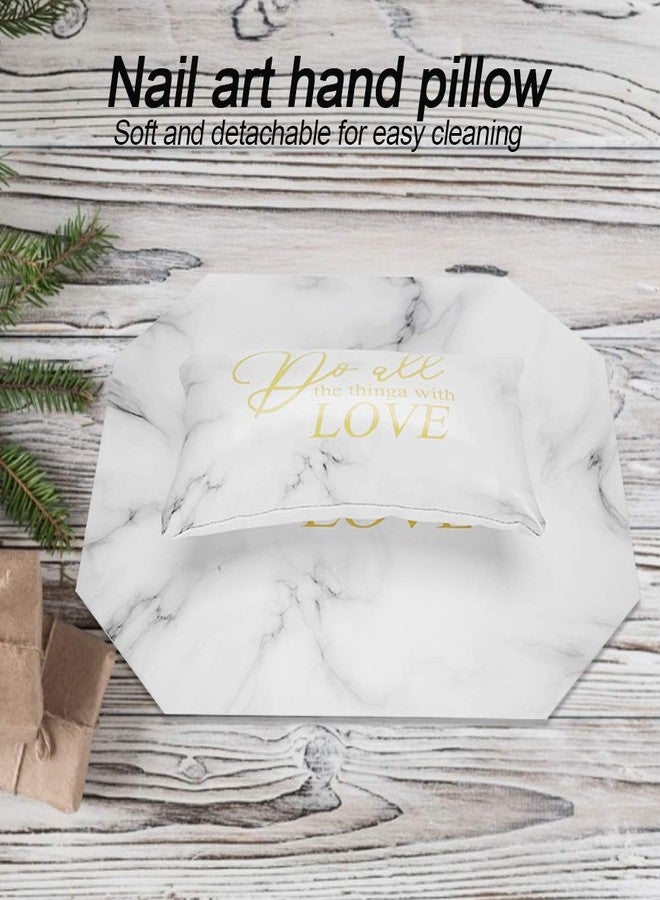 Keenso Nail Table,Arm Rest for Nails,Nail Mat for Table,Hand Stand for Nail Tech,Hand Pillow Cushion Mat Manicure Hand Rest Cushion Mat for Nail Salon Technician Beauty Use Marble - Image 2