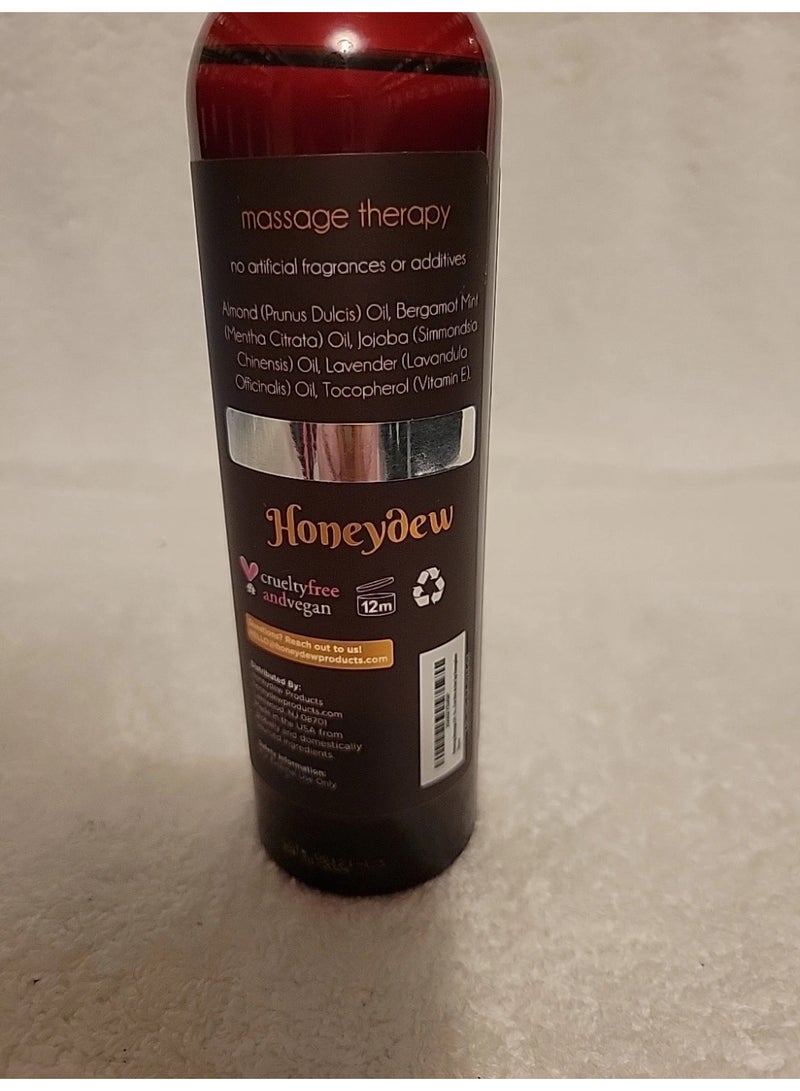 Honeydew Relaxing Massage Oil 8oz – Natural Almond & Jojoba Oils with Lavender and Bergamot – Soothing Aromatherapy - Image 3