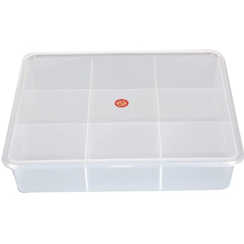 SHREESHANN Plastic Rectangular Grid Box Organizer for Jewelry, Hair Pins, Medicines, Craft Material, Hardware with Partitions/Sections, White, Size 9 Grids - Image 1