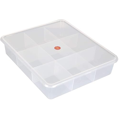 SHREESHANN Plastic Rectangular Grid Box Organizer for Jewelry, Hair Pins, Medicines, Craft Material, Hardware with Partitions/Sections, White, Size 9 Grids - Image 2